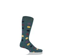 Mens 1 Pair Sockshop of London Spotty Cotton Socks Rich Green/Multi 7-11