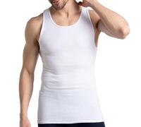 Men's 100% Cotton 3pack Sleeveless Vests Small White Bodybuilding Training Gym Tank Tops Basic Plain Colour Casual Undershirt