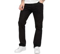 Mens 100% Cotton Jeans Straight Leg Denim Trousers Heavy Duty Workwear Classic Fit Zip Fly Belt Loops Casual Plain Designer Denim Pants Hard Wearing Wash Jean Durable Work Pants Black 30/29
