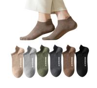 Men's 100% Cotton Low Cut Socks 6 Pairs Moisture Wicking Socks 6-10/10-13