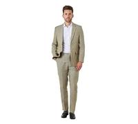 Mens 100% Pure Linen 2 Piece Suit Light Weight Tailored Fit Summer Jacket Trouser
