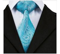 Men's 100% Pure Silk Italian Ties Formal Smart Work Tie Hand Made in Italy, Wedding Occasion Coloured Luxury Silk Plain & Patterned (Blue Paisley 368)