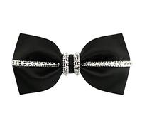 Men's 100% Satin Silk Luxury Crystal Rhinestone Shining Pre-tied Solid Bow Ties Bling Bowties
