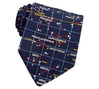 Men's 100% Silk Blue Astronomy Star Chart Map Novelty Necktie Tie Neckwear
