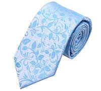 Men's 100% Silk Check Checkered Italian Design Ties Great For Weddings, Formal Occasions, Smart, Work Wear Coloured Luxury Silk Ties (New Pale Blue 1186)
