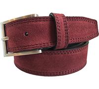 Mens 100% Suede Belt Italian Burgundy 35mm (SMALL 30-32 INCHES)
