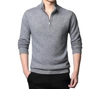 Men's 100% Wool Sweaters Winter Thick Cashmere Jumper Long Sleeve Casual Wool Knitwear Pullovers Light gray9 XXL