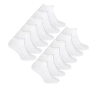 Mens 12 Pack 100% Cotton Trainer Socks | Sock Snob | Short Low Cut Ankle Socks in Sizes 6-11 & 11-14 (6-11, White)