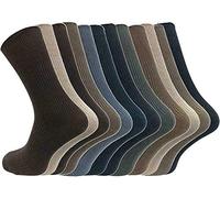 Men's 12 Pair Non Easy Grip Elastic Diabetic Big Foot Cotton Rich Socks UK 11-14 SIZE