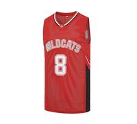 Men's #14 Troy Bolton Jersey,Wildcats High School Jersey,8 Chad Danforth Basketball Jersey, #8 Danforth Red, S