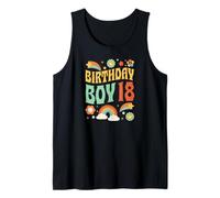 Mens 18 Year Old Birthday Boy Peace Hippie 60s Style Rainbow Art Tank Top
