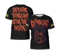 Men's 182 Rock Band BlinkS Summer T-Shirt Multi-Sided Graphic Short-Sleeve Novelty Cool Shirts Multicoloured XL