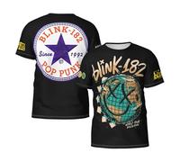 Men's 182 Rock Band BlinkS Summer T-Shirt Multi-Sided Graphic Short-Sleeve Novelty Cool Shirts Multicoloured L