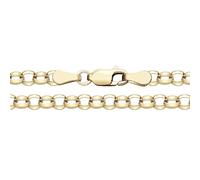 Men's 18ct Gold Belcher Chain Necklace, Gold on 925 Sterling Silver, Round Link, 56cm, 11.8g