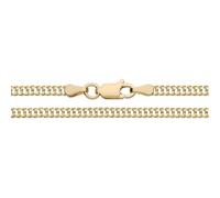 Mens 18ct Gold Double Curb Chain on Solid Silver, 16 Inch, 2.7mm, British Made