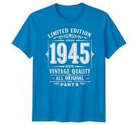 Mens 1945 Limited Edition T-Shirt | Funny 81st Birthday Gift for Dad | All Original Parts Vintage Eighty-one Years Old Tee Present XL
