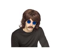 Mens 1960's 1970's Brown Shag Wig For Fancy Dress
