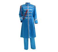 Men's 1960's British Pop-Star Costume Adults 60's Rock Band Musician Cosplay Jacket Costume Suit (L, Blue) KY400018