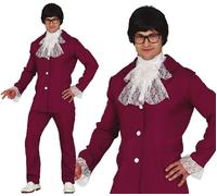 Mens 1960s Nerd Spy Fancy Dress Costume Austin Powers type 1990s Movie Outfit fg