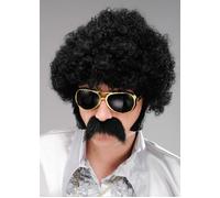 Mens 1970s Black Funky Afro Wig