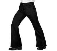 Mens 1970s Groovy Style Black Trousers