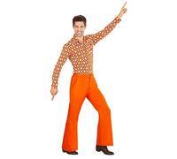 Mens 1970s Groovy Style Orange Trousers
