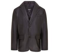 Men's 2 Button Leather Blazer Jacket - Bergen Infinity Leather Black XL