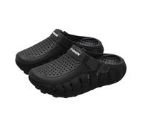 Men's 2-in-1 Closed Toe Sandals Slides Clogs Non-Slip Odor Resistant Breathable Thick Sole Outdoor Driving Beach Summer Footwear(Black,6.5 UK)