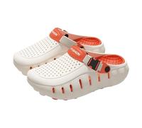 Men's 2-in-1 Closed Toe Sandals Slides Clogs Non-Slip Odor Resistant Breathable Thick Sole Outdoor Driving Beach Summer Footwear(White,7 UK)