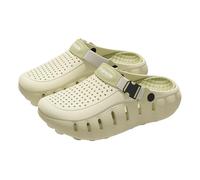 Men's 2-in-1 Closed Toe Sandals Slides Clogs Non-Slip Odor Resistant Breathable Thick Sole Outdoor Driving Beach Summer Footwear(Green,9 UK)