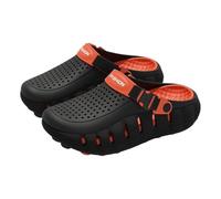 Men's 2-in-1 Closed Toe Sandals Slides Clogs Non-Slip Odor Resistant Breathable Thick Sole Outdoor Driving Beach Summer Footwear(Orange,9 UK)
