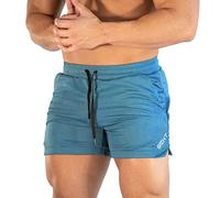 Men's 2 in 1 Lightweight Gym Workout Shorts with Drawstring Phone Pockets 5" Quick Dry Weightlifting Bodybuilding Running Training Shorts Blue