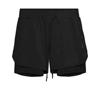 Men's 2 in 1 Running Shorts with Liner Athletic Workout Short with Phone Pockets Quick Dry Double-Layer Sport Shorts (Black,M)