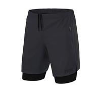 TCA Ultra 2 in 1 Compression Shorts Men Running Gym Shorts for Men with 2X Zipped Pockets - Asphalt, M