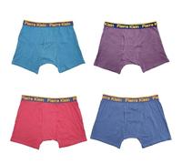 Men's 2 Pack (4 Pairs) Boxer Shorts | Gift Box Set | Keyhole Trunks with Elastic Waistband | 360° with 4 Way Stretch Assorted Colours (UK, Alpha, L, Regular, Regular, Red, Navy, Teal & Purple)