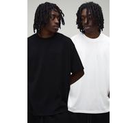 Men's 2 Pack Oversized Basic Crew Neck T-Shirts | Mono | Size 4X-Large | BOOHOOMAN