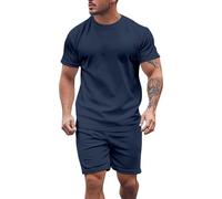 Men's 2 Piece Cotton Sets Casual Short Sleeve Henley Shirts and Beach Pants with Pockets Summer Vacation Outfits Sweatsuits for Men UK Summer Beach Holiday Clothes for Men