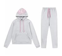 Men's 2 Piece Outfits Athletic Full-Zip Hooded Running Tracksuit with Pockets Sports Casual Sweat Suit Warm Up Two-Piece Set Jogger Set Gym Contrast Jogging Full Tracksuit Hoodies Xmas Gift A-Grey