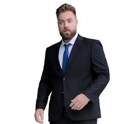 Men's 2 Piece Suit Big And Tall Suits For Men Classic 2 Buttons Solid Color Business Wedding Jacket Pants Set(Black,6XL)