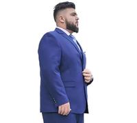 Men's 2 Piece Suit Big And Tall Suits For Men Summer Lightweight Breathable 2 Button Business Wedding Jacket Pants Set(Royal Blue,7XL)