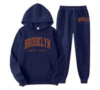 Mens 2 Piece Sweatsuits Sets Big and Tall Long Sleeve Henley Shirts and Casual Beach Shorts with Pockets Summer Yoga Outfits Lounge Sets Fleece Tracksuit Bottoms Holiday Clothing (Dark Blue, XXXL)