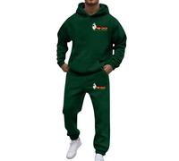 Mens 2 Piece Tracksuit 2 Pieces Hoodies Sweatsuit Sets Workout Top & Bottom Sets Sports Jogging Suit Set Trendy Jacket Suit Sport Set Sweatshirt Jogger Sweatpants Christmas (Dark Green, XXL)