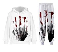 Men's 2 Piece Tracksuit Costume Sweatsuit Outfit Set Men's Hoodie Suit Autumn Winter Casual Sportswear Fashion Two Piece Sweatsuit Casual Sport Suit Holiday Clothes (White #8, XXL)