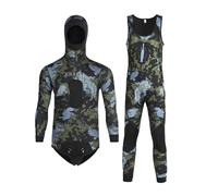 Mens 2-Piece Wetsuit 3mm Thermal Neoprene Full Diving Suits Outdoor UV Protection Wetsuit Top & Pants Water Sports Scuba Diving Snorkeling Swimming Tights Long Sleeve Hooded Jacket S
