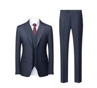 Men's 2 Pieces Slim Fit Suit Two Button Slim Fit Single Breasted Party Blazer Pants Set Business Suit for Wedding,Blue,Asian 4XL(EUR 2XL)