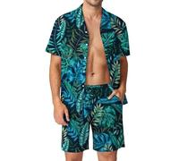 Men's 2 Pieces Tropical Atmosphere Hawaii 3D Printed Short Shirts for Men Trendy Leisure Sport Beach Shirt Suit Summer Mo Casual Shirt Holiday Tops Bottoms, CS250208-778, XXL