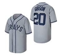 Mens #20 Josh Gibson Baseball Jersey Homestead Grays National League Baseball Shirt Stitched, Grey, S
