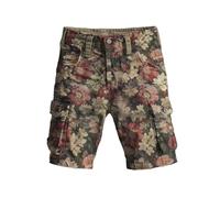 Men's 2026 MusicPrint CargoShorts RetroVintage CamouflagePatchwork Loosefit Shorts DrawstringWaist Multipocket CasualShorts StreetwearShorts FestivalShorts