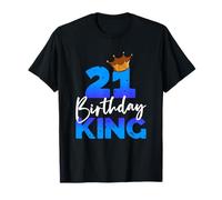 Mens 21th birthday king crown gift for him twenty-first bday T-Shirt