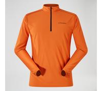 Berghaus Men's 24/7 Half Zip Long Sleeve Tech Baselayer T-Shirt | Moisture Wicking | Breathable Technical T-Shirt, Blazing Fire, XS